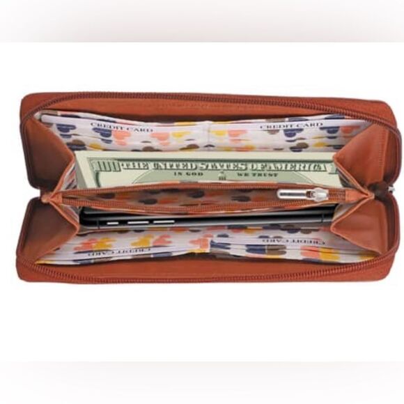 Union code RFID protected genuine leather owl family Wallet 7.5“ x 4.5“ x 0.5“ - Picture 5 of 7